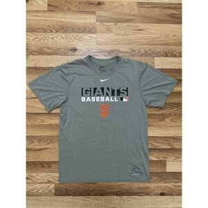 Nike San Francisco Giants Shirt Mens‎ Small Gray MLB Tee Dri-Fit Baseball EUC
